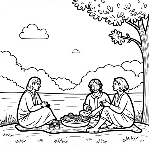 People in the park having a picnic