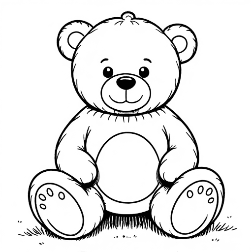 A stuffed teddy bear on the ground