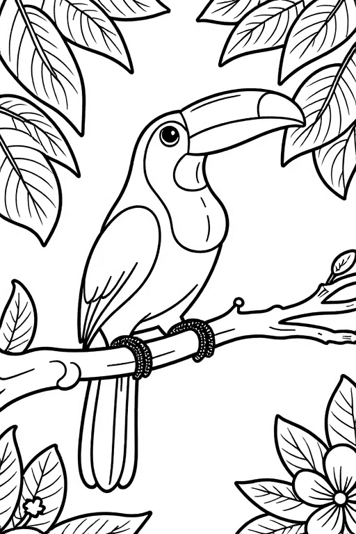 Tropical Toucan in Rainforest