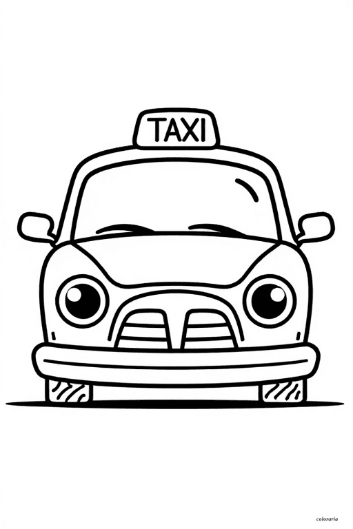 Simple Front View Taxi
