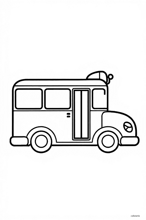 Simple Side View School Bus