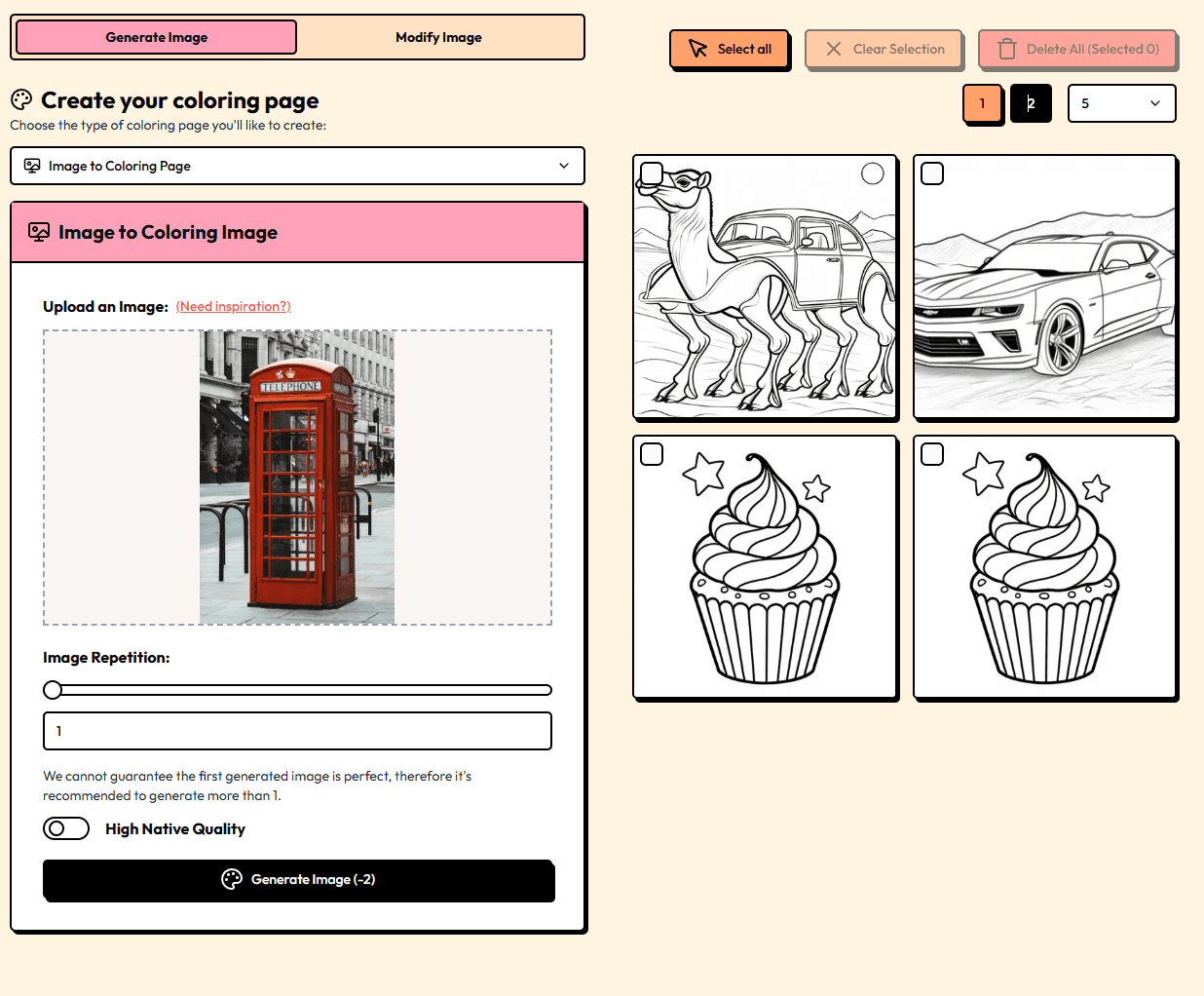 Coloring Image telephone booth dashboard