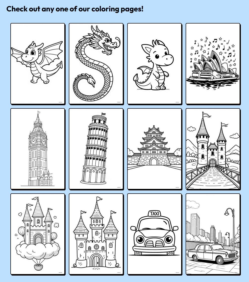 Selecting a new image for coloraria coloring app