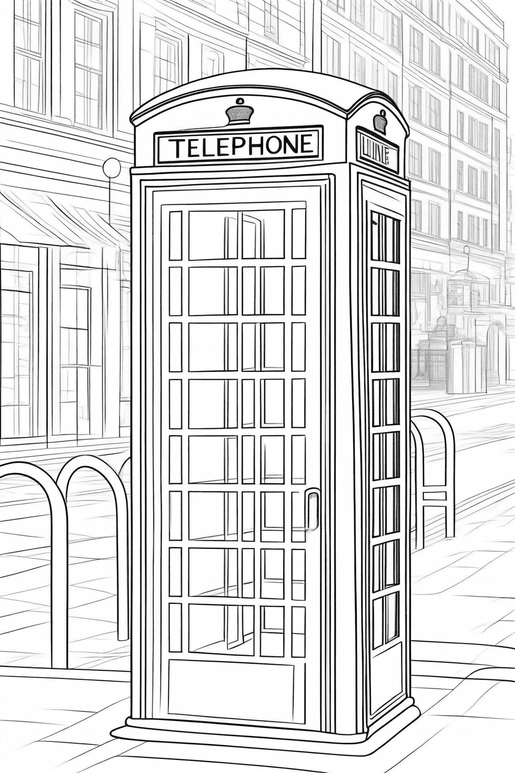 Telephone booth coloring page | ColorAria