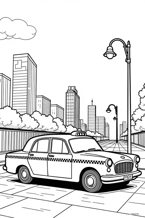 Checkerboard Taxi in the Park