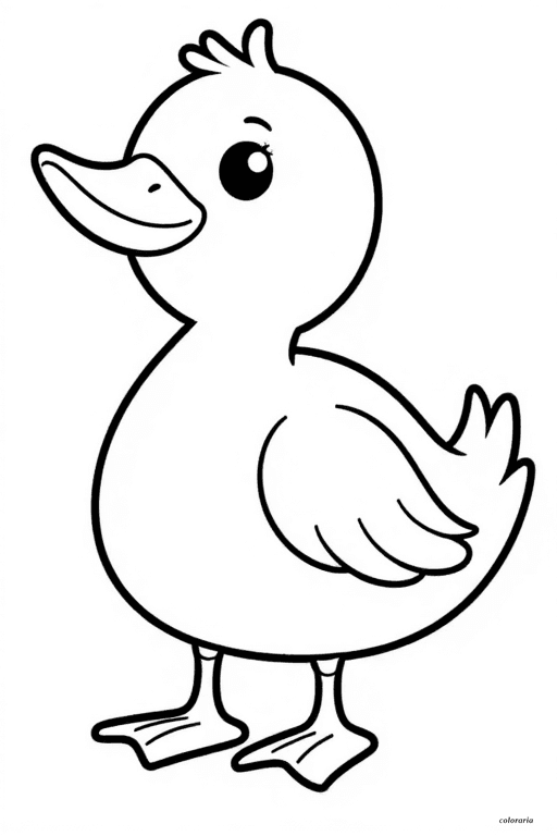 Free Simple Duck Coloring Page: Friendly Shapes for Little Kids