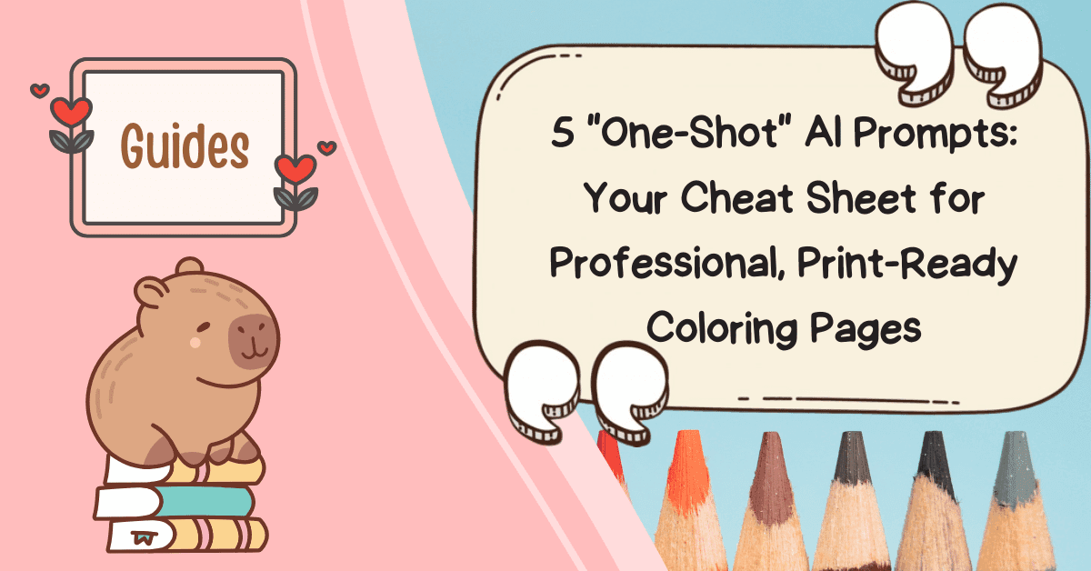 5 "One-Shot" AI Prompts: Your Cheat Sheet for Professional, Print-Ready Coloring Pages